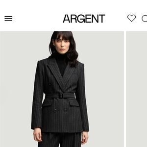 ARGENT Pinstripe Belted Blazer - Pinstripe